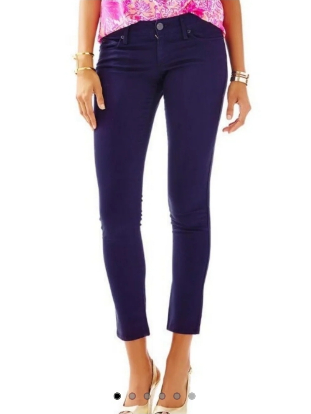 Lilly Pulitzer Sateen Worth Skinny Jeans / Pants, Midnight Navy 2 (26)